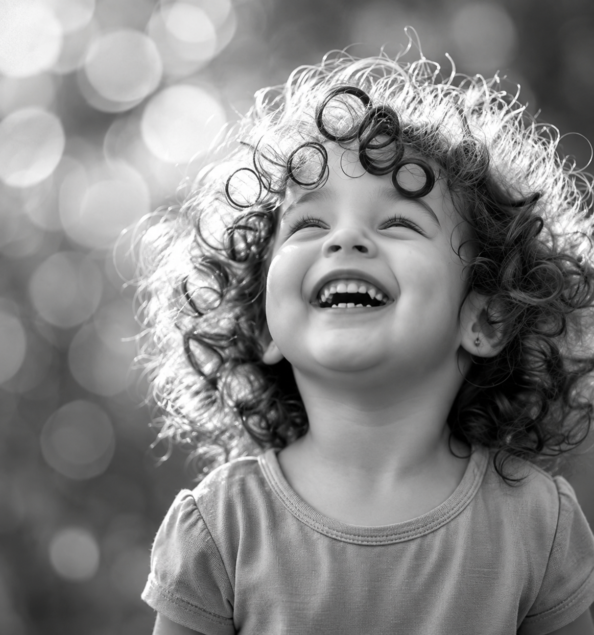 Happy child laughing, representing early orthodontic care